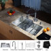 11" x 15" Undermount Kitchen Sink with Faucet and Soap Dispenser