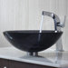 Glass Vessel Sink and Typhon Single Hole Faucet with Single Handle