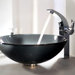 Glass Vessel Sink and Single Hole Faucet with Single Handle