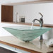 Clear Alexandrite Glass Vessel Sink and Single Hole Faucet with Single Handle