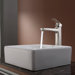White Square Ceramic Sink and Virtus Faucet
