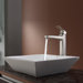 17" x 17" White Square Ceramic Sink and Virtus Faucet