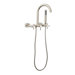 Contemporary Wall Mount Tub Faucet Trim Metal Cross Handles with Hand Shower