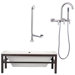 Tella 67" Tub with Wall Mount Faucet, Wood Cradle and Lever Handles