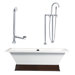Tella 67" Tub with Floor Mount Faucet, Wood Plinth and Lever Handles