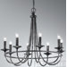 Cawdor Eight Light Candle Chandelier in Black