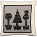 Evelyn Polyester Fullerton Ink Topiary Block Printed Decorative Pillow