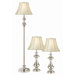 Essentials Three Piece Broadway Lamp Set in Brushed Nickel/Brushed Steel