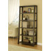 Heida Five-Shelves Ladder Style Bookcase / Display Cabinet in Warm Coffee Bean