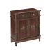 2 Drawer Accent Cabinet in Burgundy and Walnut