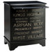 Painted Treasures Transit Sign Inspired Accent Chest
