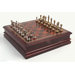Metal Chessmen with Deluxe Wood Chess Board and Storage
