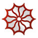 Starburst Mirror with Glossy Metallic Red Frame