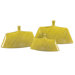 Crosshatch Detail Ceramic Vase in Chartreuse Green Glaze (Set of 3)
