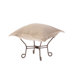 Natural Scroll Microsuede Puff Ottoman