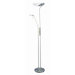 Lucien Torchiere with Reading Lamp Extension in Polished Steel