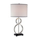 Luciano One Light Table Lamp in Polished Steel/Black