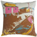 Nesting 18" x 18" Cotton Pillow in Yellow / Brown