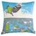 Nesting 18" x 18" Cotton Pillow in Blue