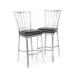 Alexa Stool in Silver with Black Microfiber