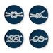 Scrimshaw Coaster Dish (Set of 4)