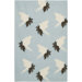 Flat-weave Dhurrie Ponder/Cream Swallows Rug