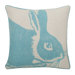 Bunny Linen Pillow in Aqua