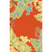 Ravella Ornamental Leaf Boder Orange Indoor / Outdoor Rug