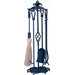 4 Piece Wrought Iron Horseshoe Fireplace Tool Set