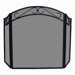 3 Panel Wrought Iron Arch Top Fireplace Screen