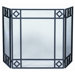 3 Panel Wrought Iron Fireplace Screen with Diamond Design