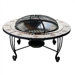 Mosaic Tile Wood Burning Fire Pit Table
