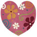 Fantasia Heart Light Pink Kids Rug