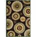 Fusion Retro Flowers Dark Wine Rug