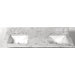 22" x 61" Marble Double Bowl Vanity Top with 8" Centers and Rectangular Bowl in White Carrera