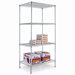 Industrial Wire Shelving Starter Kit, 4 Shelves, 36w x 24d x 72h, Silver                                                     