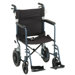 19" Lightweight Aluminum Transport Chair with Hand Brake and Swing Away Footrest