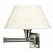 Simplicity 12" Swing Arm Lamp in Brushed Steel with Natural Fiber Lamp Shade