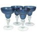 Iris Margarita Glass in Slate Blue (Set of 4)