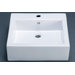 Square Ceramic Vessel Sink with Overflow in White