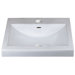 Rectangle Ceramic Semi Recessed Vessel Sink with Overflow in White