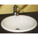Oval Semi Recessed Ceramic Vessel Sink with Overflow in White