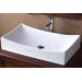 Rectangle Ceramic Vessel Sink without Overflow in White