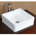 Square Tapered Ceramic Vessel Sink without Overflow in White