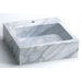 Rectanglular Marble Vessel Sink with Single Faucet Hole in Solid Natural Carrara White