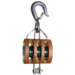 Manila Rope Regular Wood Shell Blocks - 3003 triple 4" regular wood shell block  loos