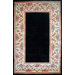 Ruby Black Floral Border Rug