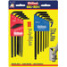 Ball-Hex-L� Key Sets - 18-pc combination inch/metric ballend hex
