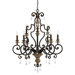 Marquette Two Tier Chandelier with 9 Uplights in Heirloom