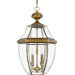 26.5" Newbury Outdoor  Hanging Lantern in Antique Brass
